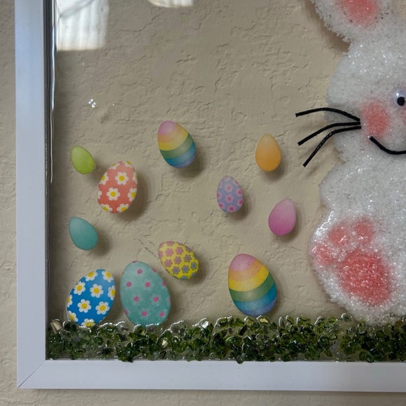 Easter Bunny Crushed Glass Resin Art Frame. NWOT - Picture 4 of 9